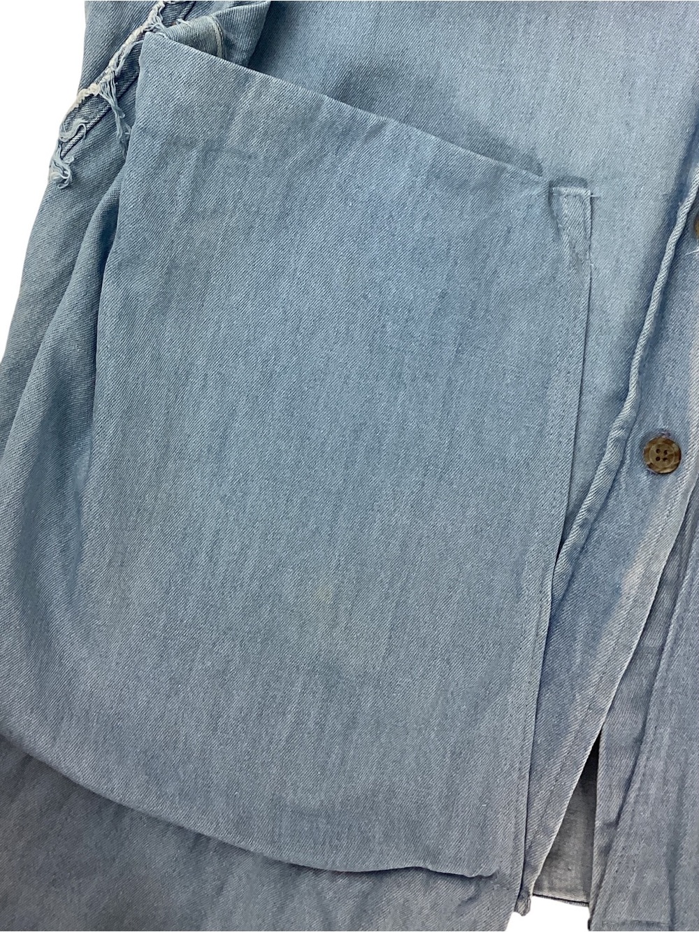 STATE THE LABEL Smock Dress OS Blue Denim Cotton Oversized Button Front Tunic - Picture 9 of 13